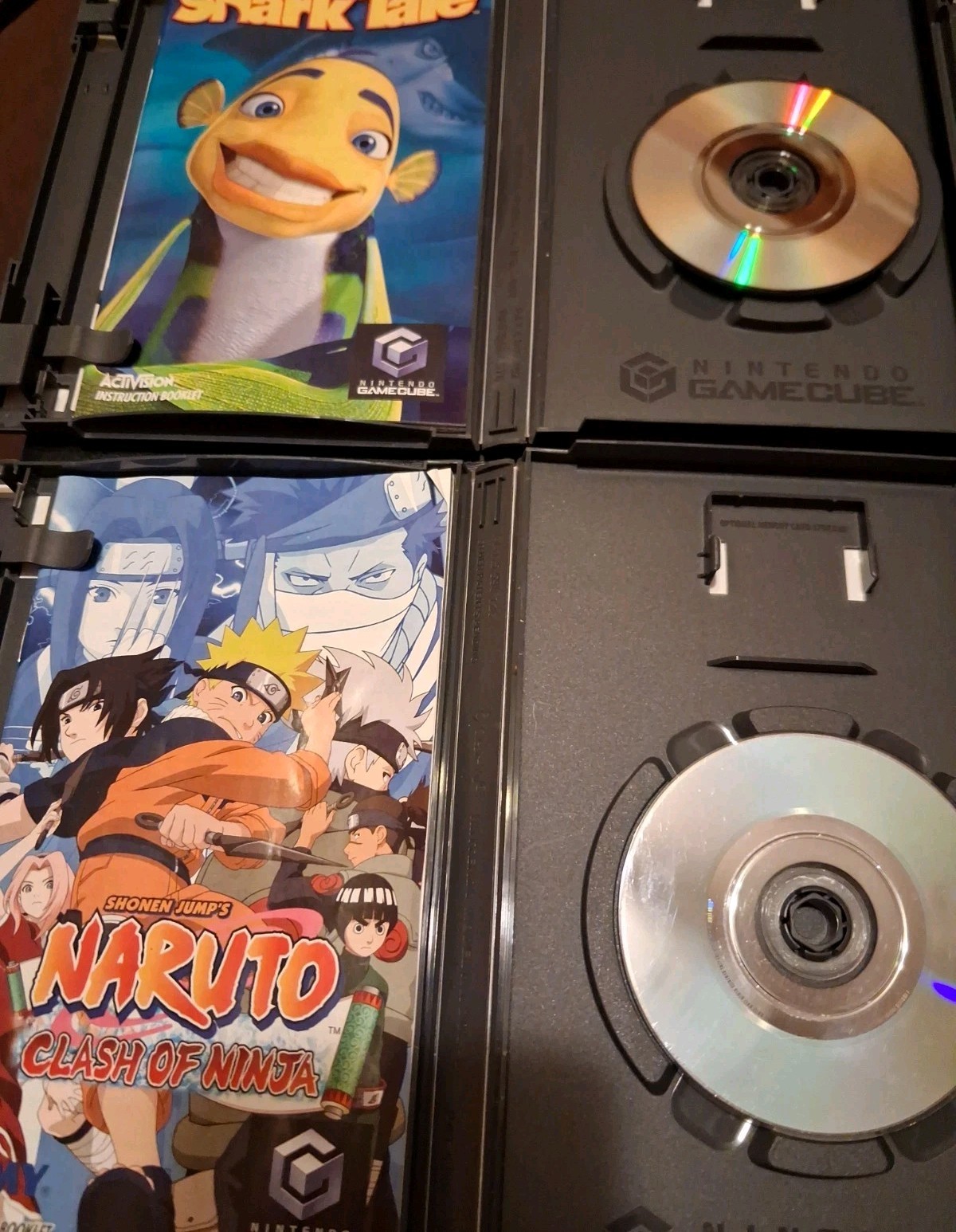 Nintendo GameCube Indigo DOL-001 Console 2 OEM Controllers 6 Games Naruto Tested