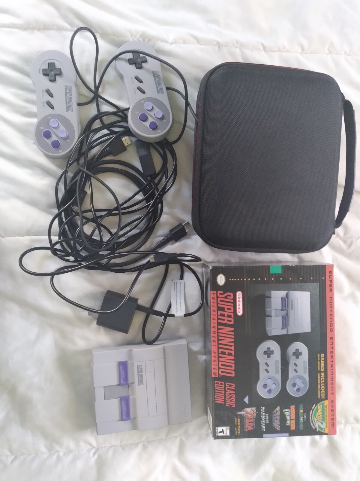 Official Nintendo Super NES Classic Edition Console Bundle SNES Case Controllers