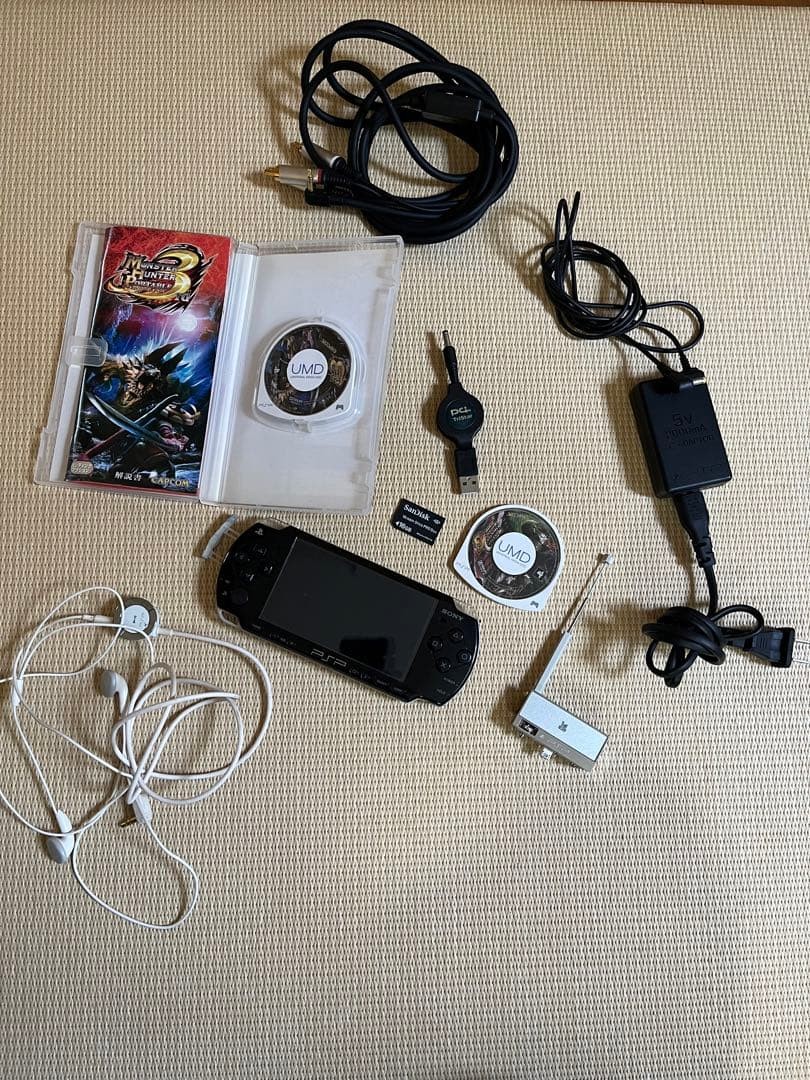 Sony PSP-1000 Black Console Set w/ AC Adapter, 2 Games & Accessories Used
