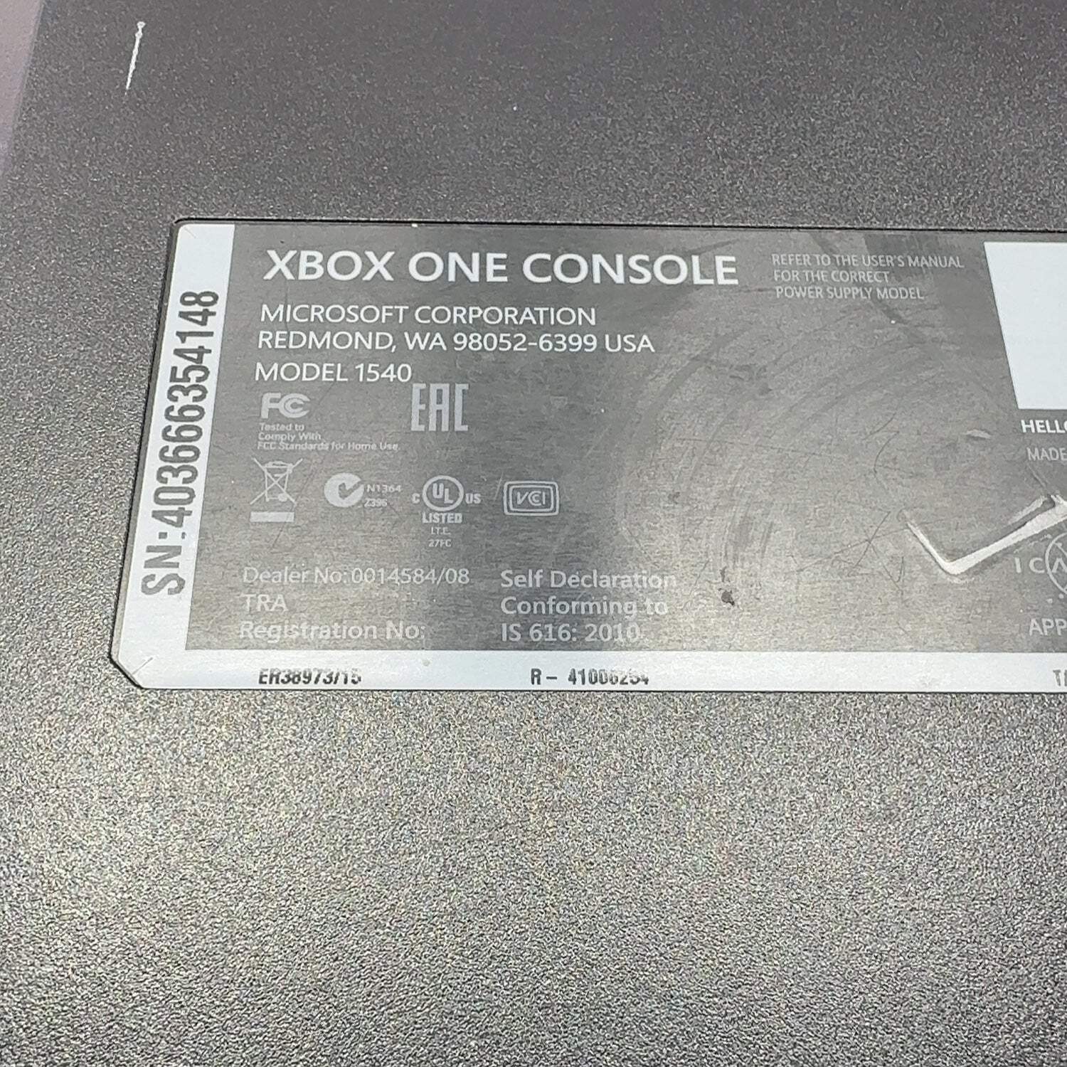 Microsoft Xbox One 500GB Console Gaming System Only Black 1540