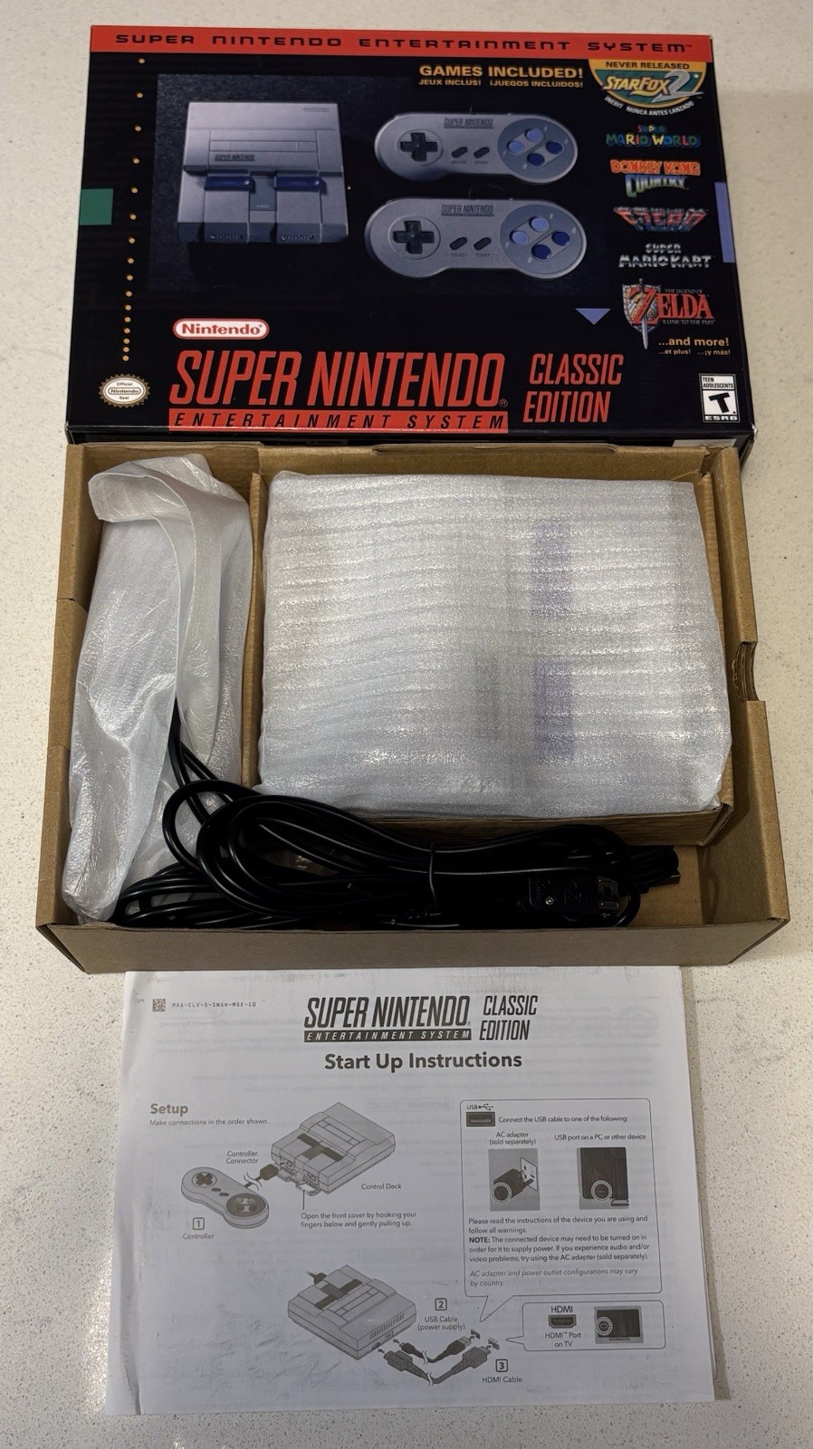 Super Nintendo SNES Mini Classic Home Console + Original Packaging & Paperwork