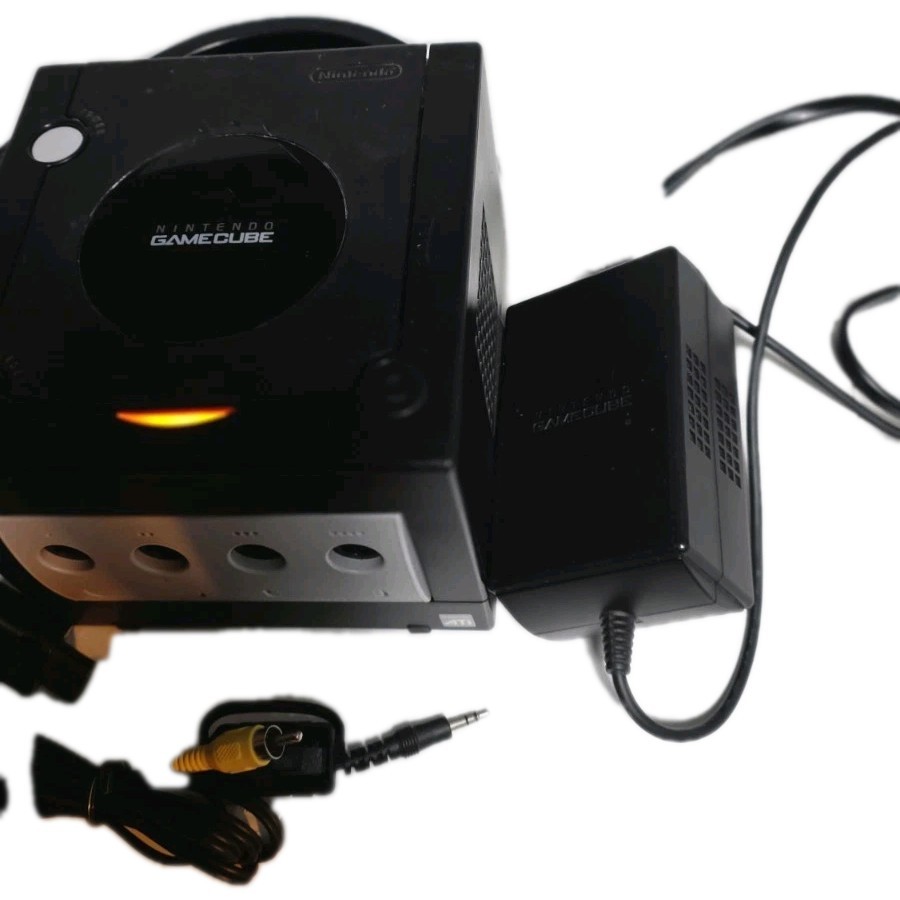 Nintendo GameCube System DOL-001 Black w/Power Adapter and Jack’s. Clean. Tested