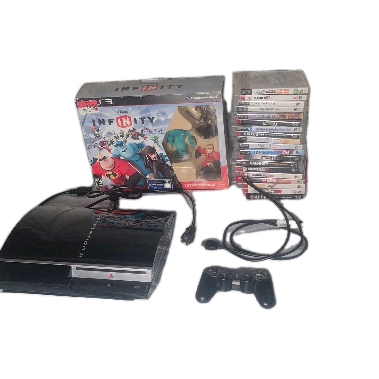 PS3 Model CECHKO1 Bundle, 20 Games, Disney infinity bundle