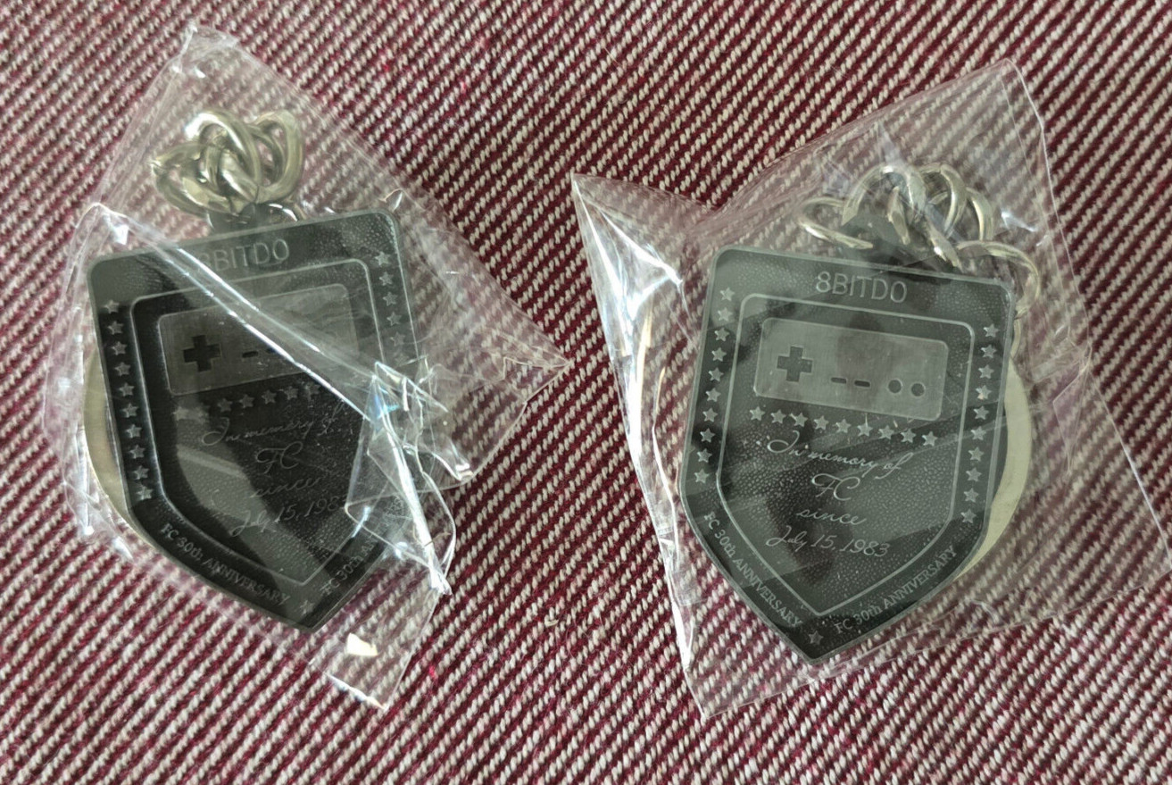 Lot of 2, 8Bitdo FC 30th Anniversary Keychains, Nintendo Famicom