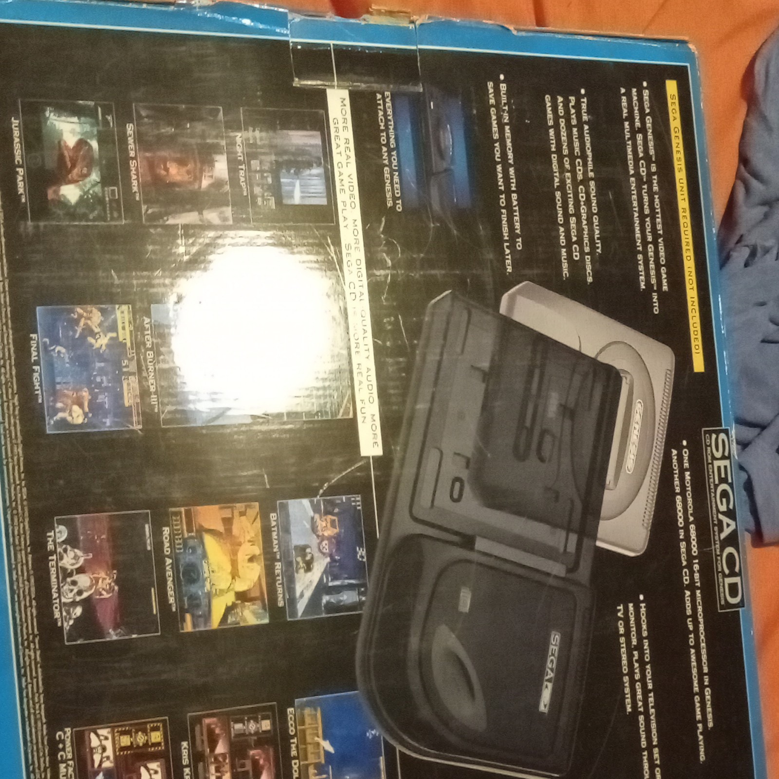 SEGA Sega CD CD-ROM System for Sega Genesis NTSC-U/C Black w/ CD Player