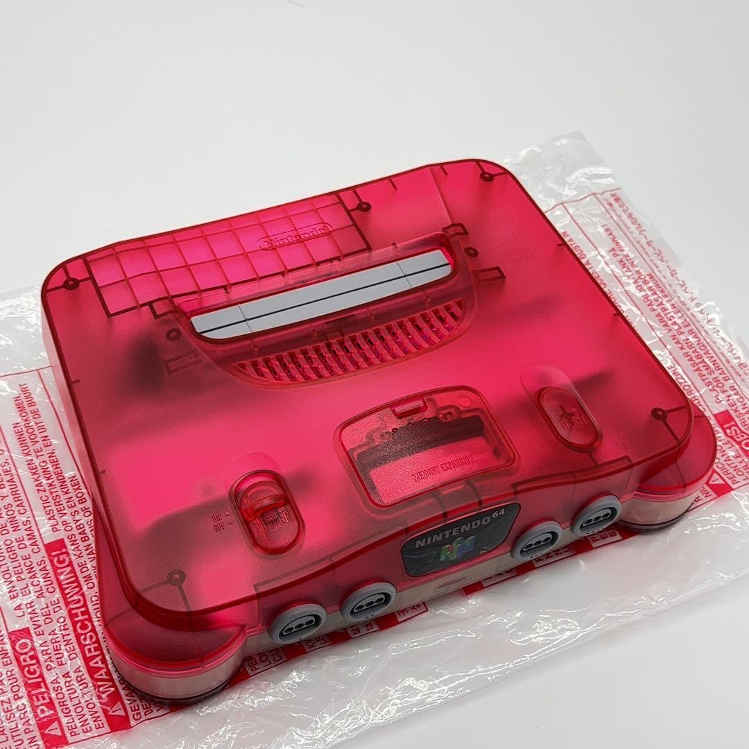 Nintendo 64 N64 Game Console System Clear Red Tested w/box mint