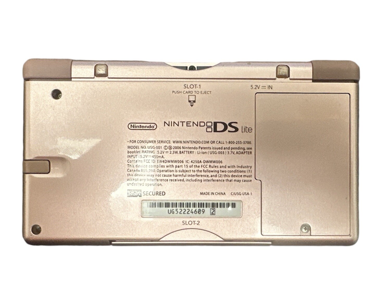 Nintendo DS Lite Video Game Console – Metallic Rose- W/ 6 Games And Charger.