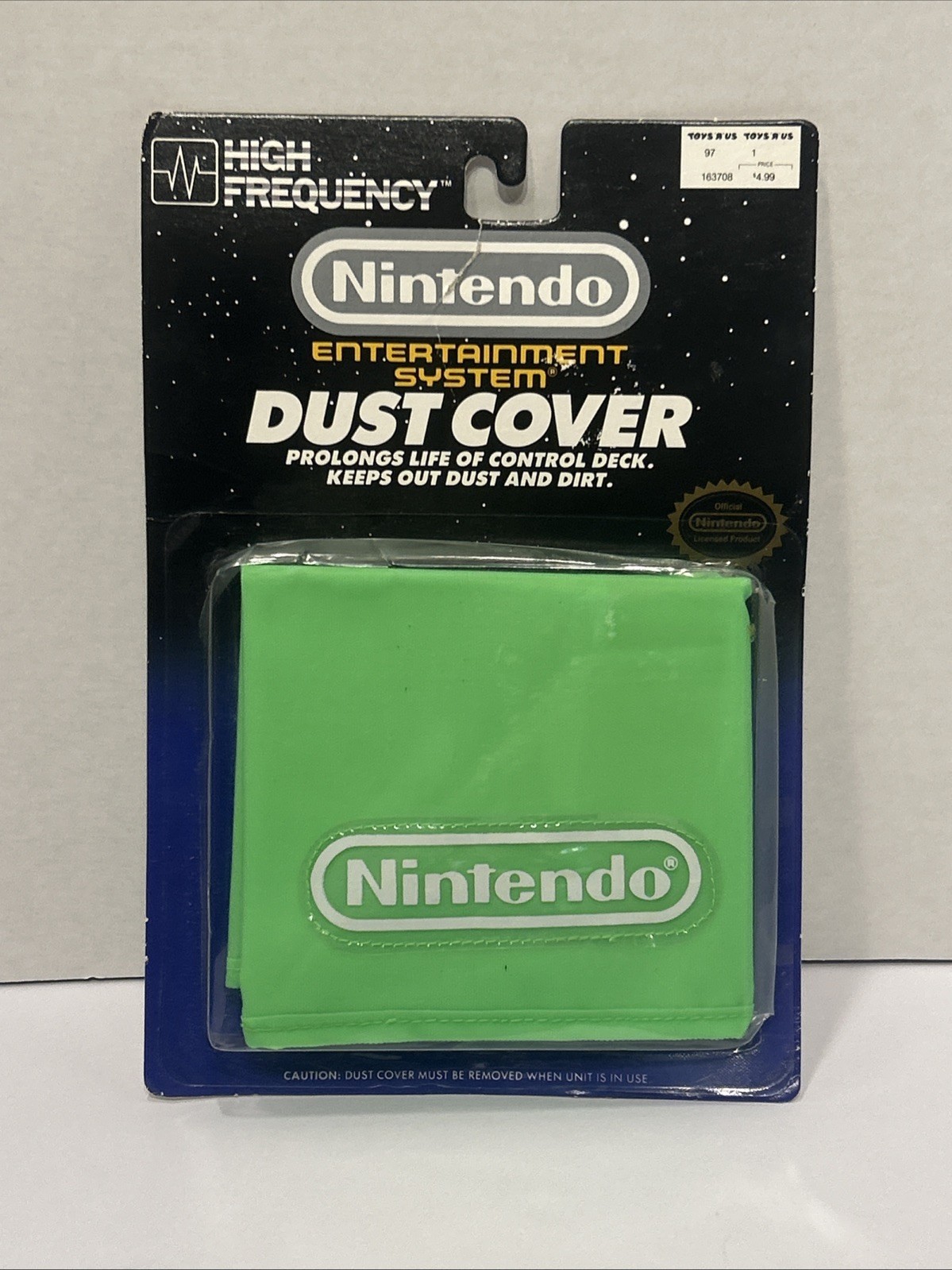 Nintendo NES Green System Console Dust Cover (Very Rare) TOYS R US 1990