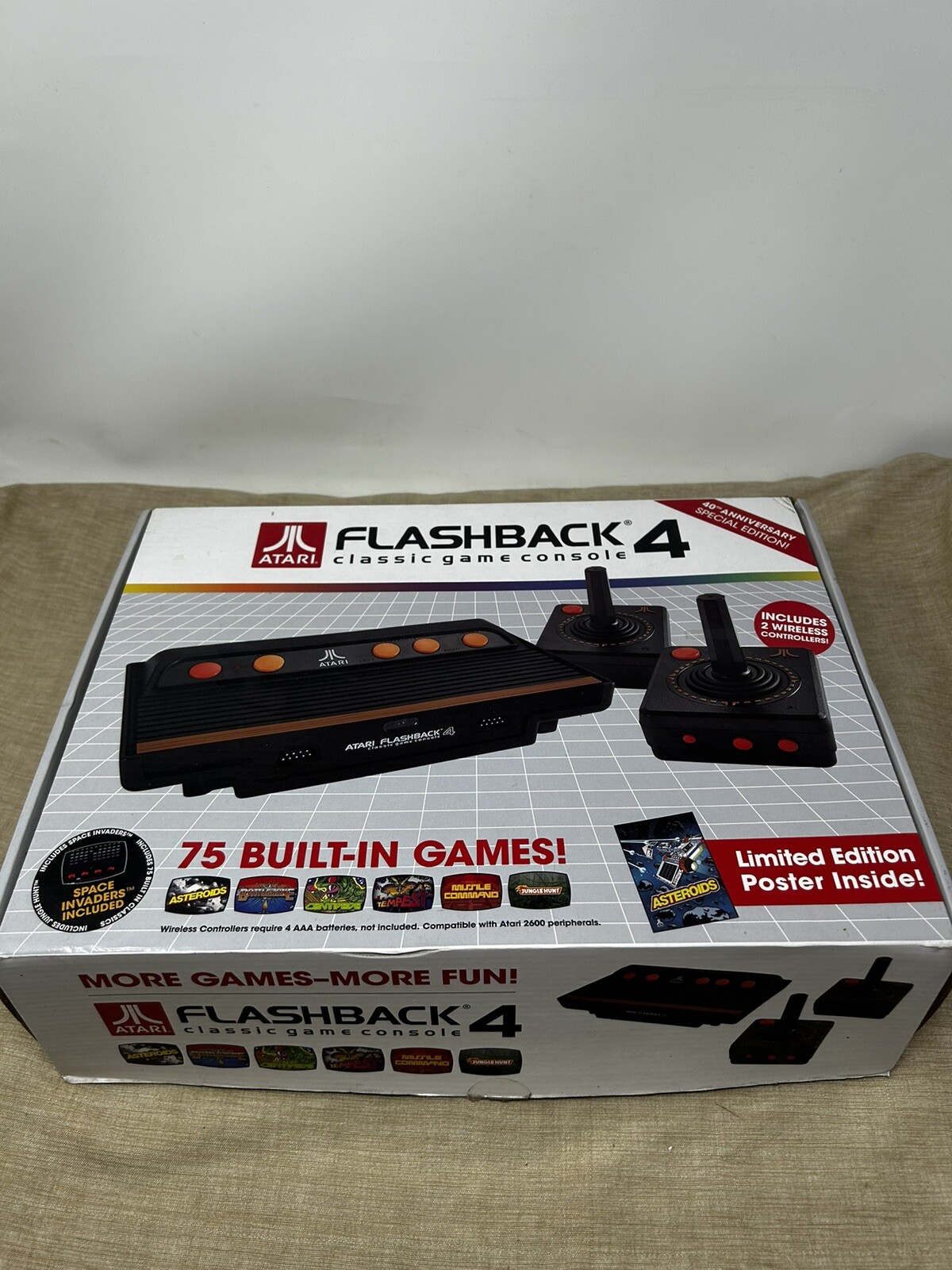 Atari Flashback 4 Classic Game Console 76 Built-in Games/ Wireless Controller