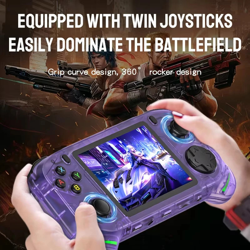 RX6H Retro Handheld Game Console Linux System 3.5 Inch IPS Screen Portable Pocke
