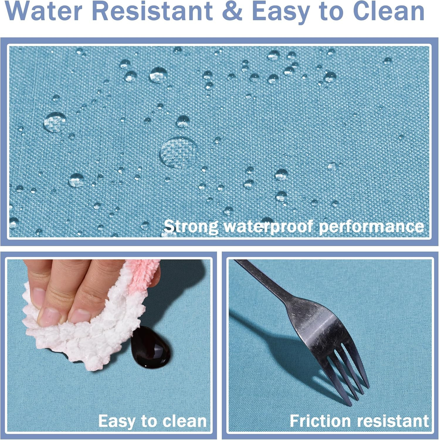 Rectangular Tablecloth Cationic Fabric Waterproof Stain Resistant Wrinkle-Resist