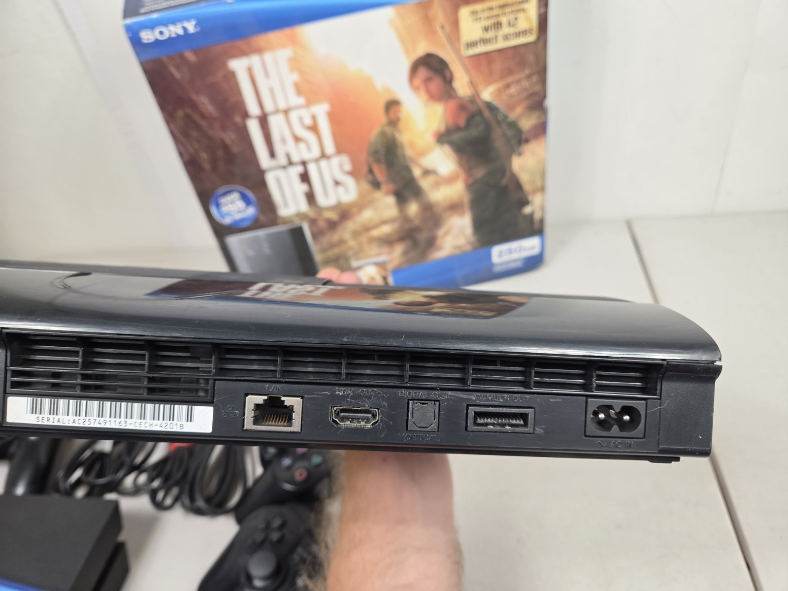 Sony PS3 Slim 250gb The Last Of Us Edition Console with Box + 2 Controllers