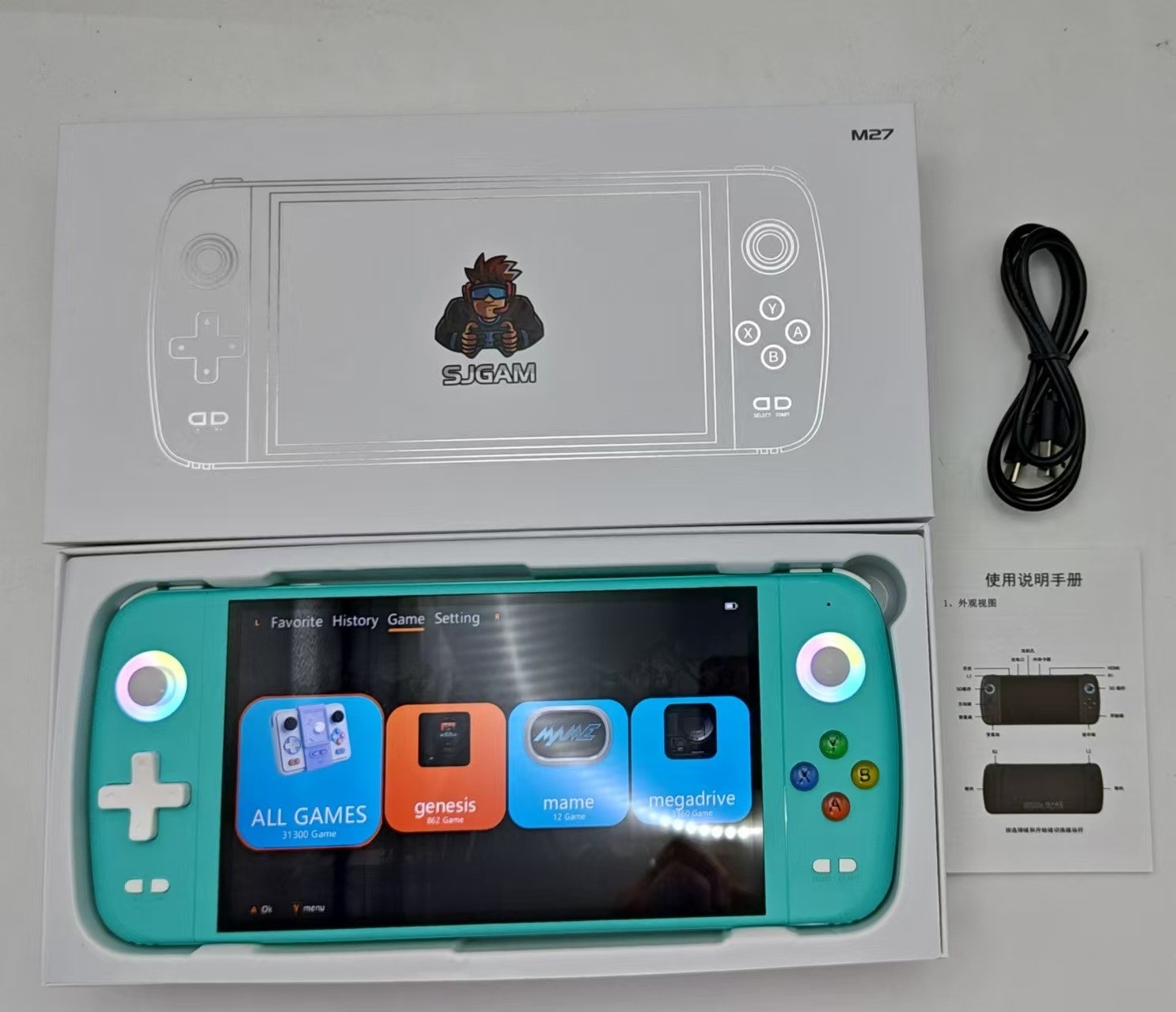 M27 Handheld Game Console 7.0” Portable Pocket Retro Handheld Video Game