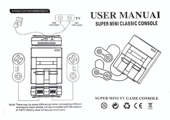 Super SN-01 Mini Classic Video Game Console Built-in 500 games , dual players