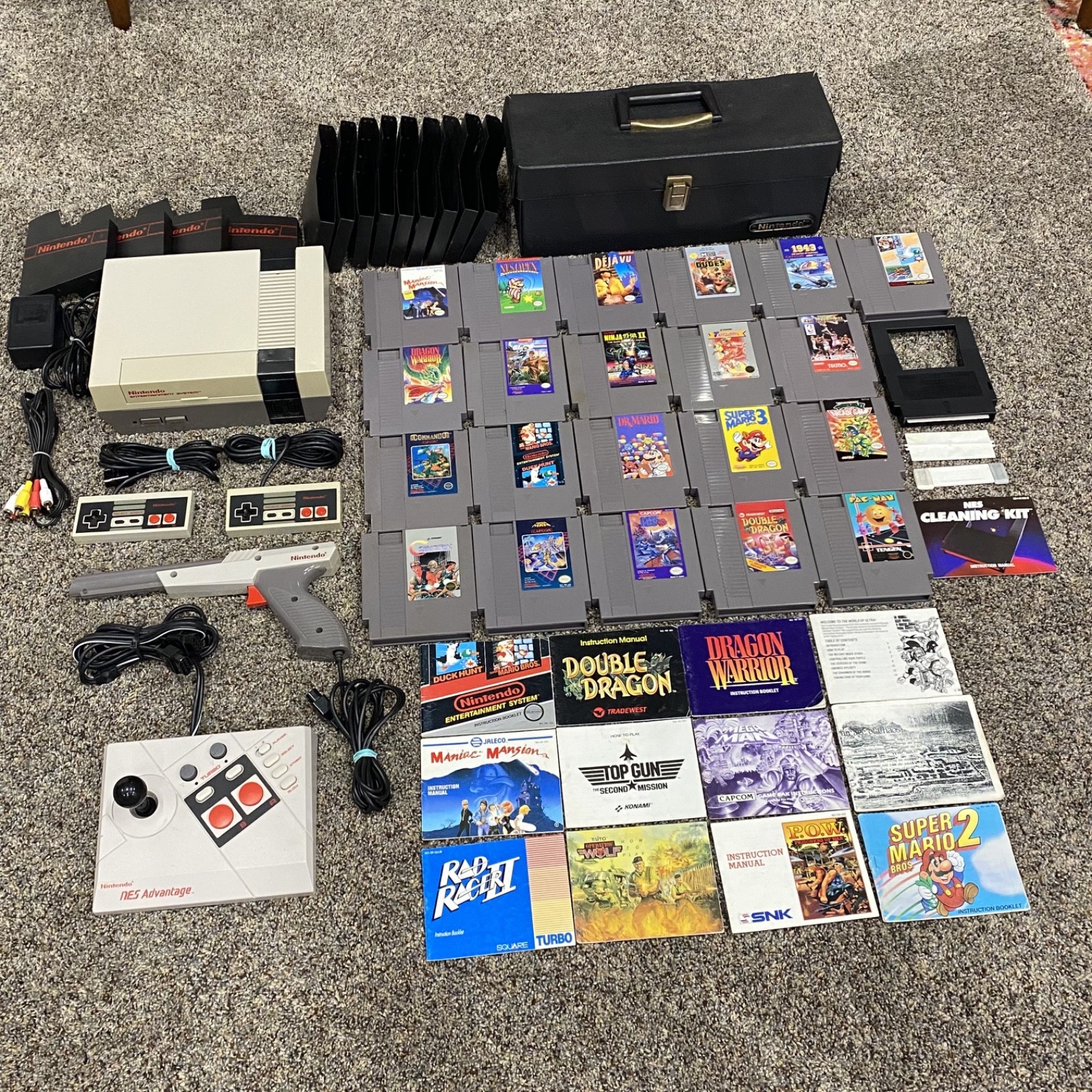 Nintendo NES System Console Bundle New 72 Pin Connector +Game Lot Works Perfect
