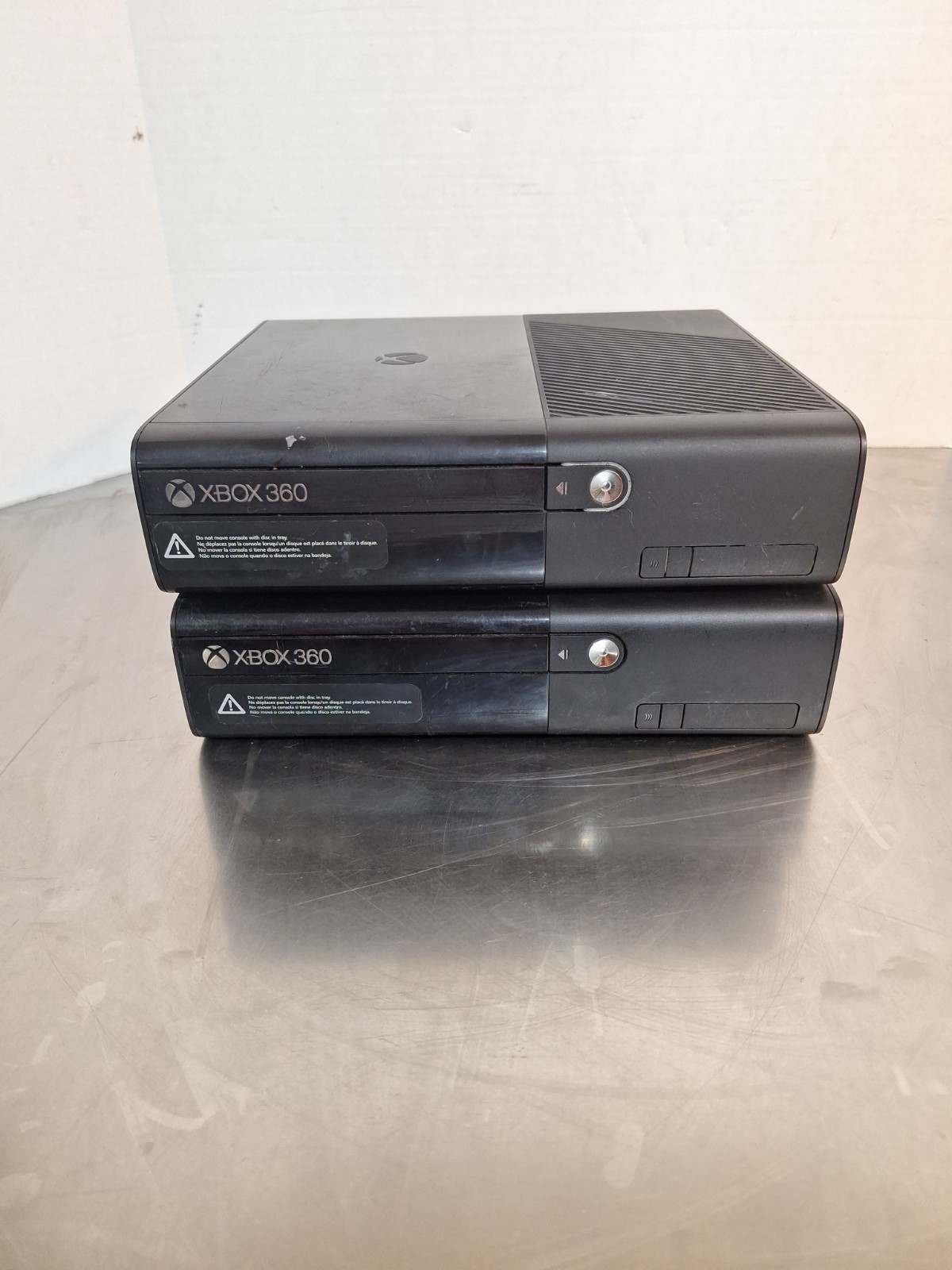 (2)Microsoft Xbox 360 E Consoles – Parts Only – Red Ring