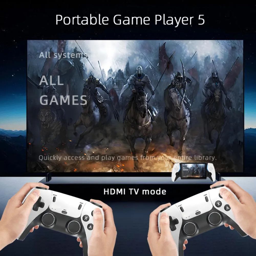 7.0 Inch IPS Screen Linux System Retro Handheld Gaming Console 64GB, Dual Contro