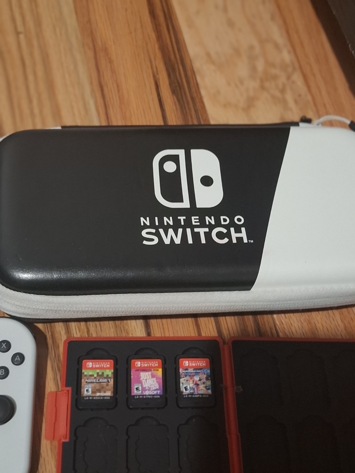 Nintendo Switch OLED Model White Console w/ Dock Carrying Case & 3 Games