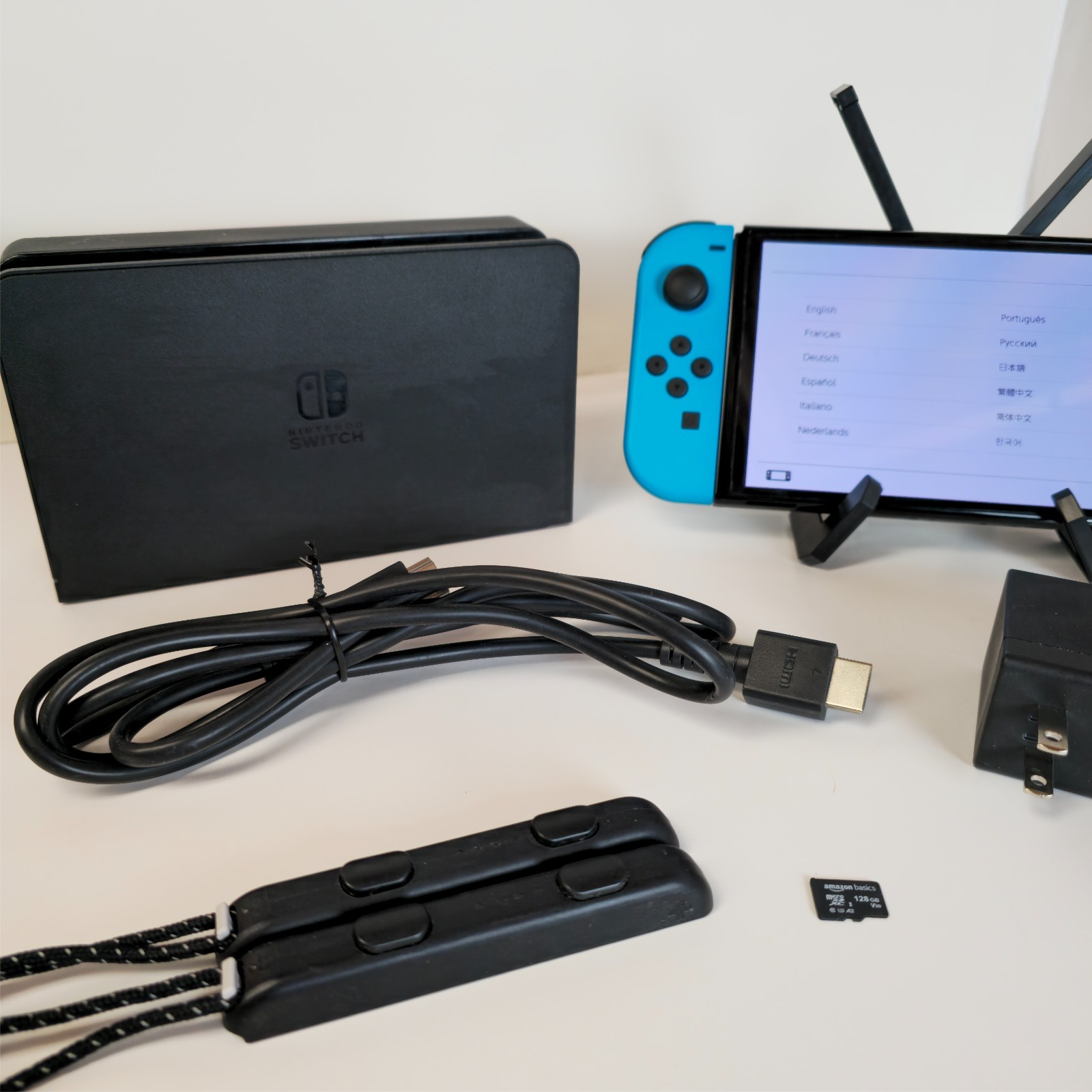 Nintendo Switch OLED BUNDLE Console Set Black/Blue/Red + Controllers + 128GB SD