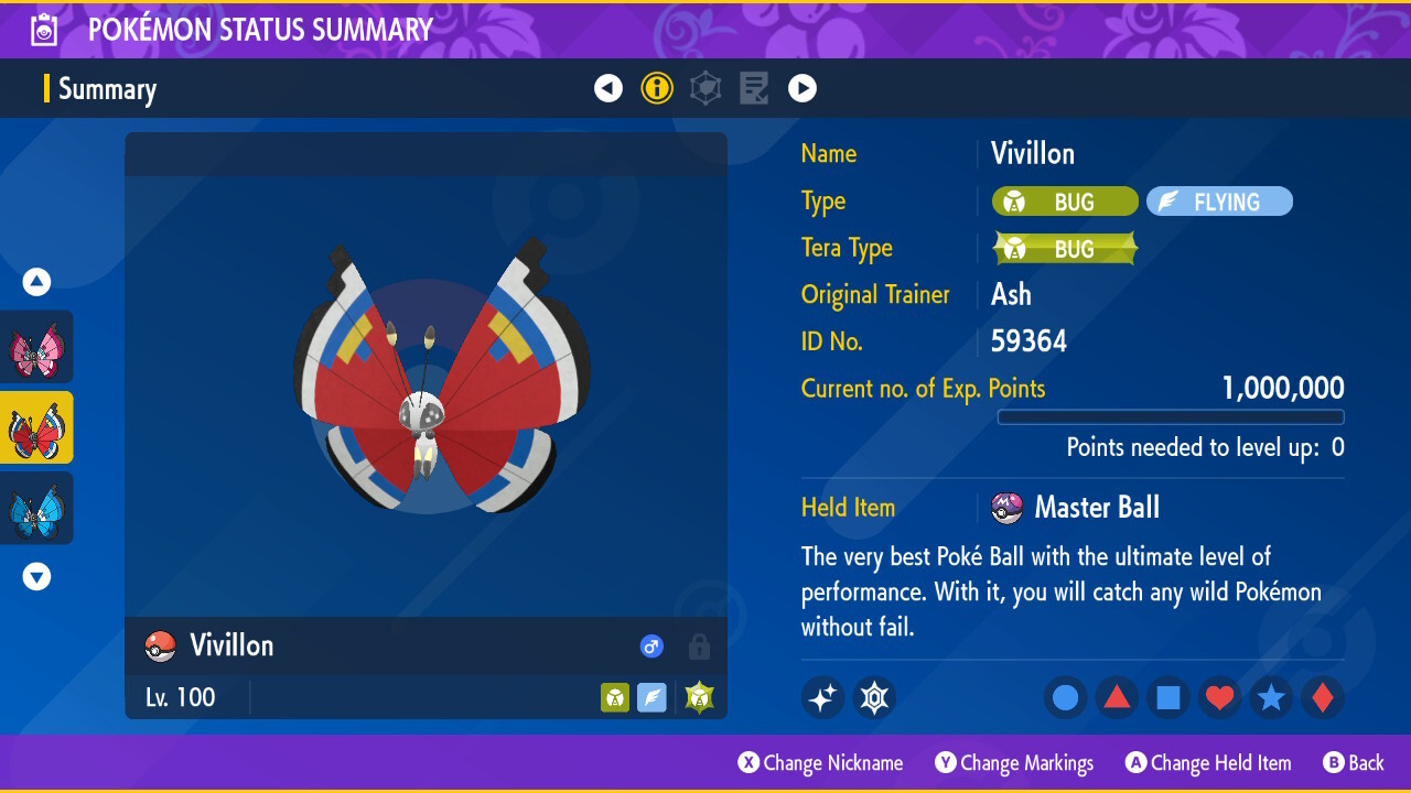 Vivillon All Forms 6iv 🌟 Shiny 🌟 & Non Shiny Pokemon Scarlet and Violet Home