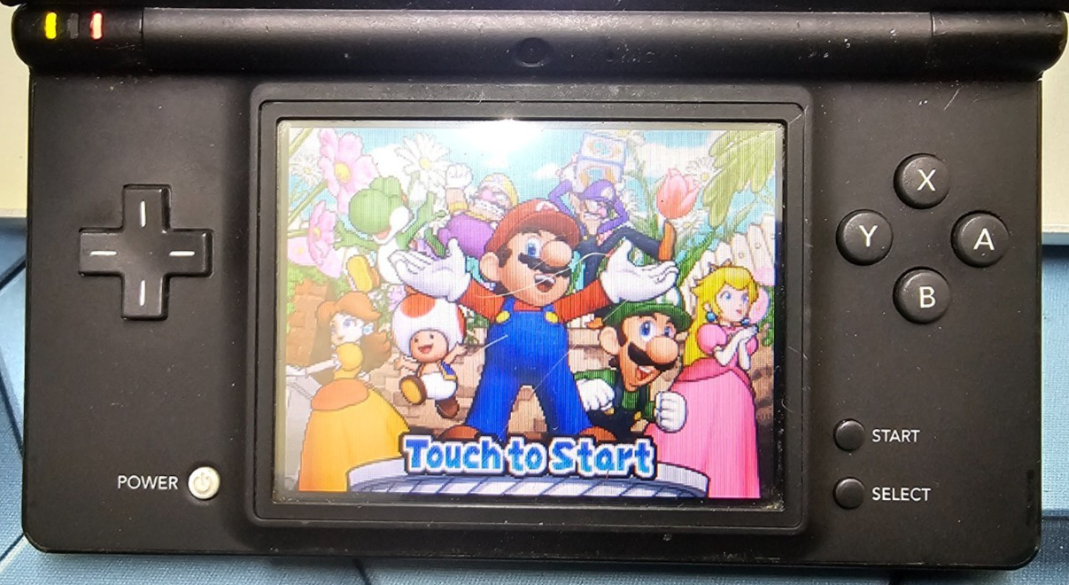 Nintendo DSi Handheld Game Console – Black With Mario Party No Charger