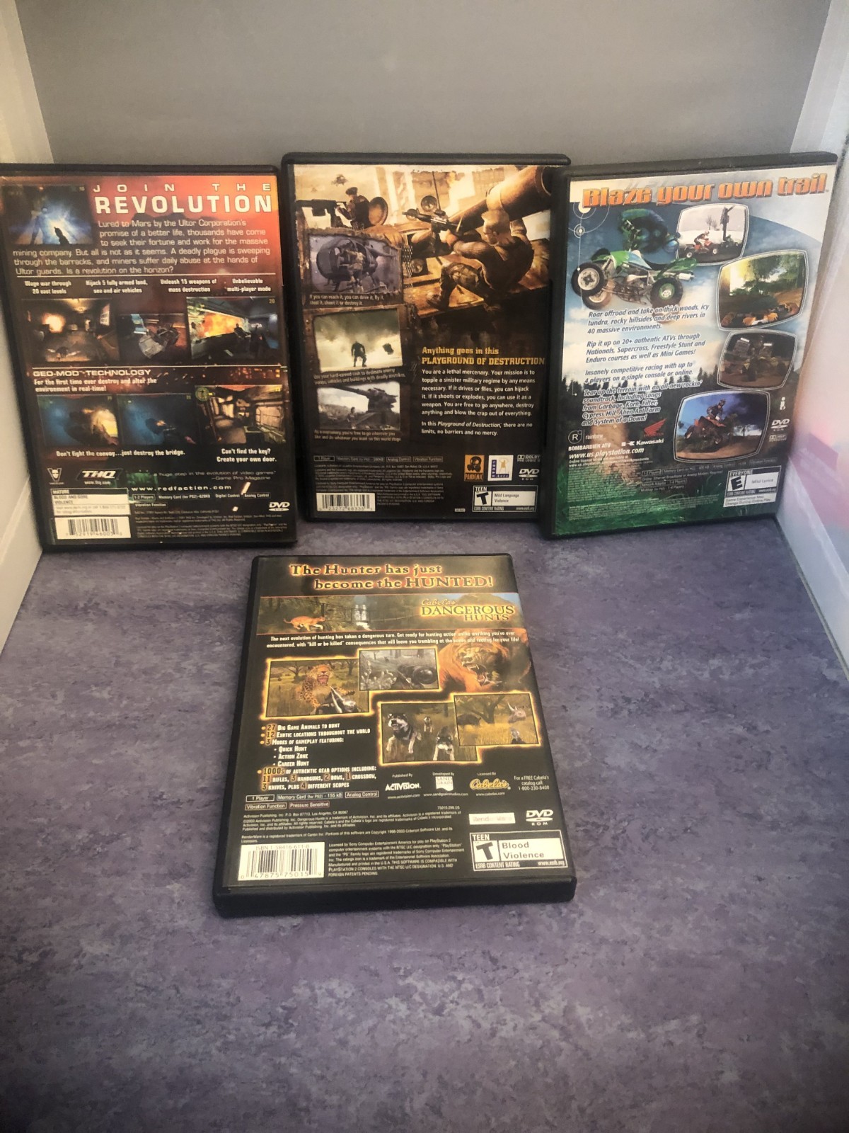 Playstation 2 PS2 Slim System Console Bundle Lot 4 Games 2 Controllers