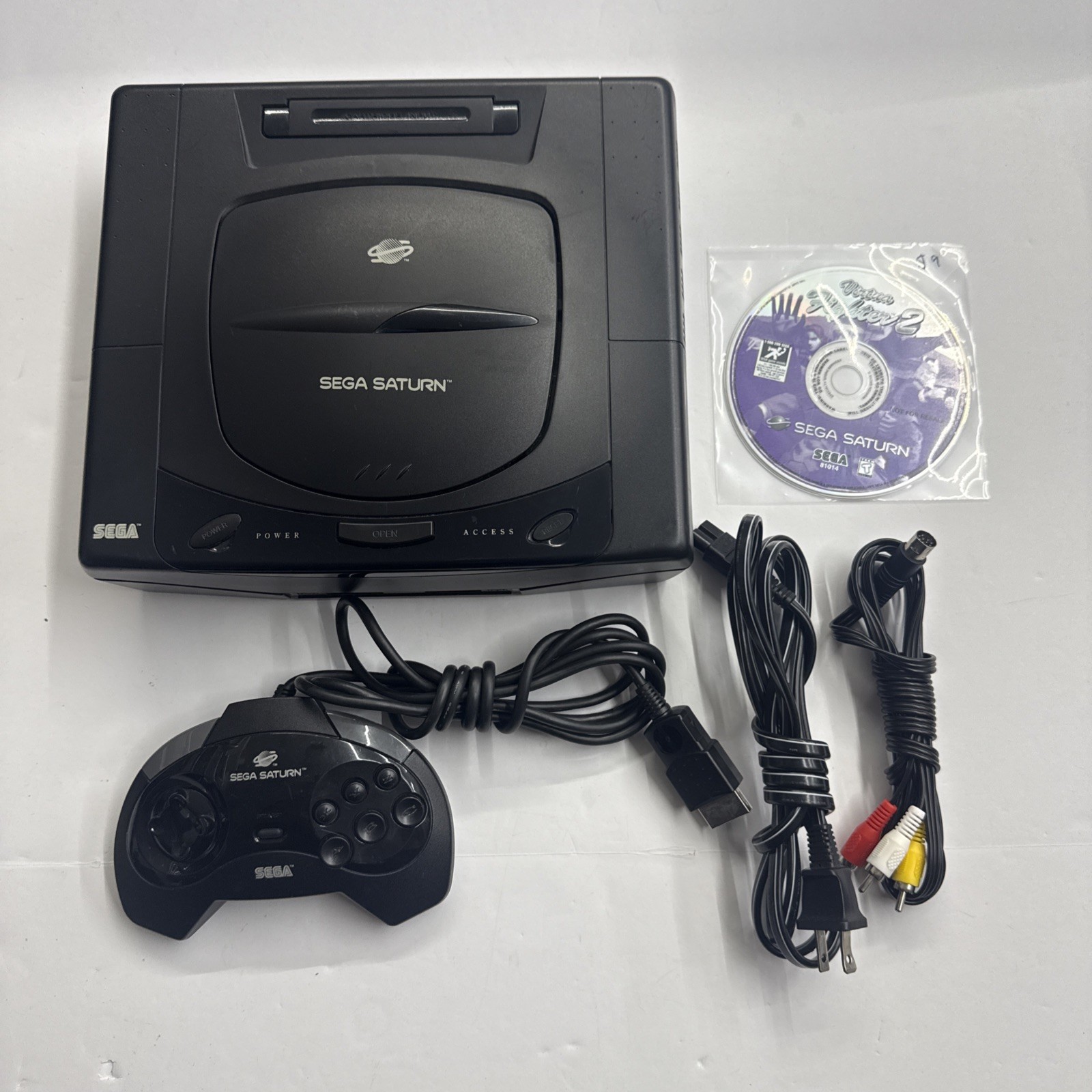 Saturn – SEGA Saturn Black Console Complete W/ Controller Tested #2944