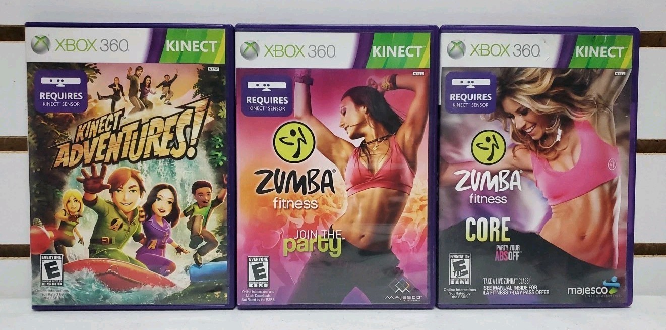 Xbox 360 Kinect Sensor Bar Bundle w/Games – Tested & Works – Lot #5 *READ*