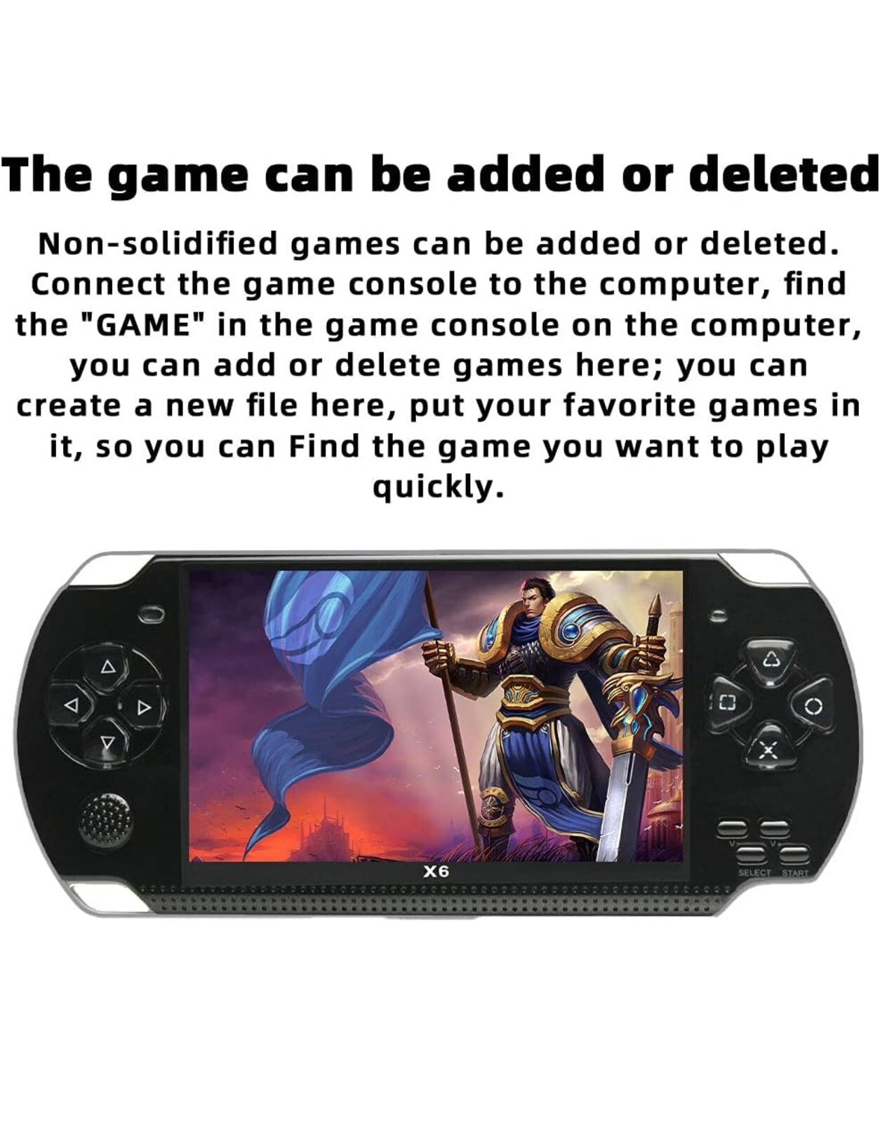 4.3 Inch 8GB Handheld Game Console Built in 1500 Games for Multiple Simulators X