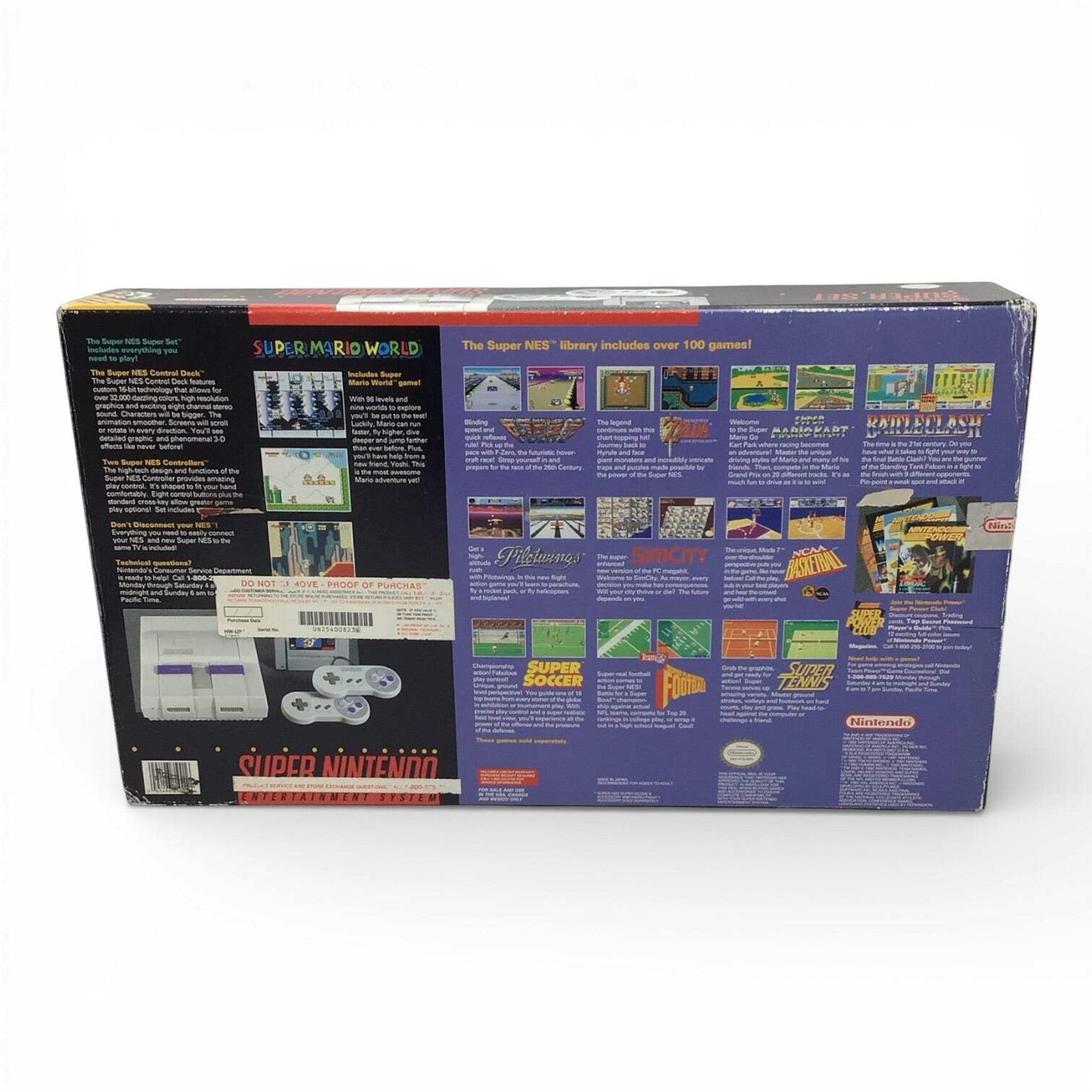Complete Super Nintendo SNES Super Set with Mario Paint, Mouse Controller, & Sup