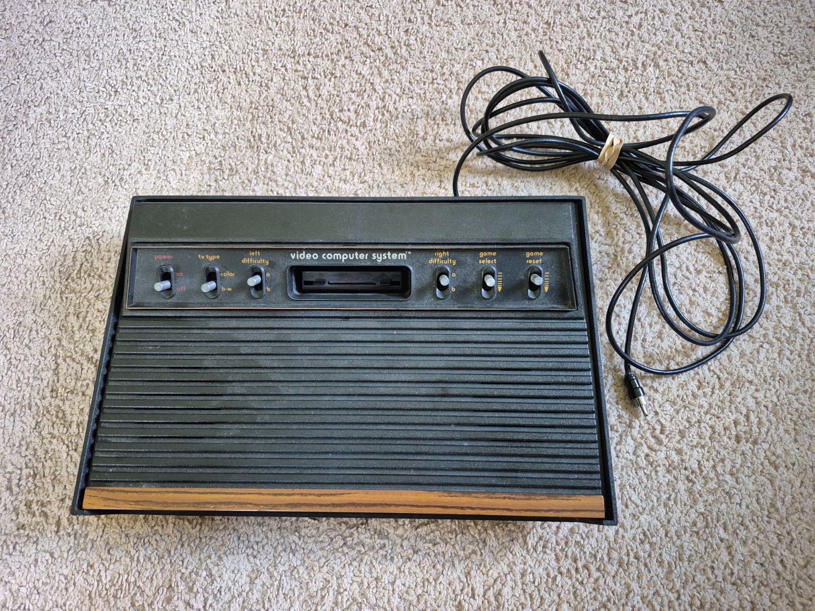 Atari CX-2600 Console with AV Cable, new power port, tested & works!