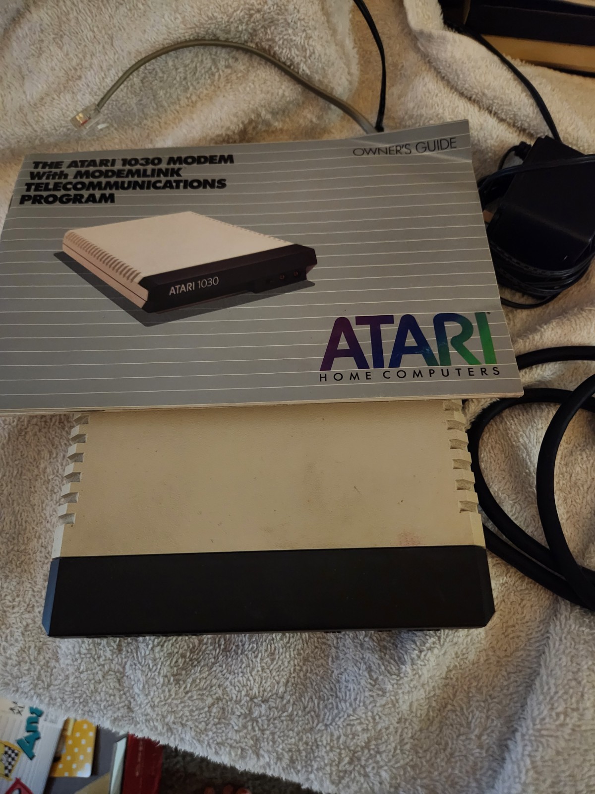 Working Atari 1030 Modem With Cables And Directions.