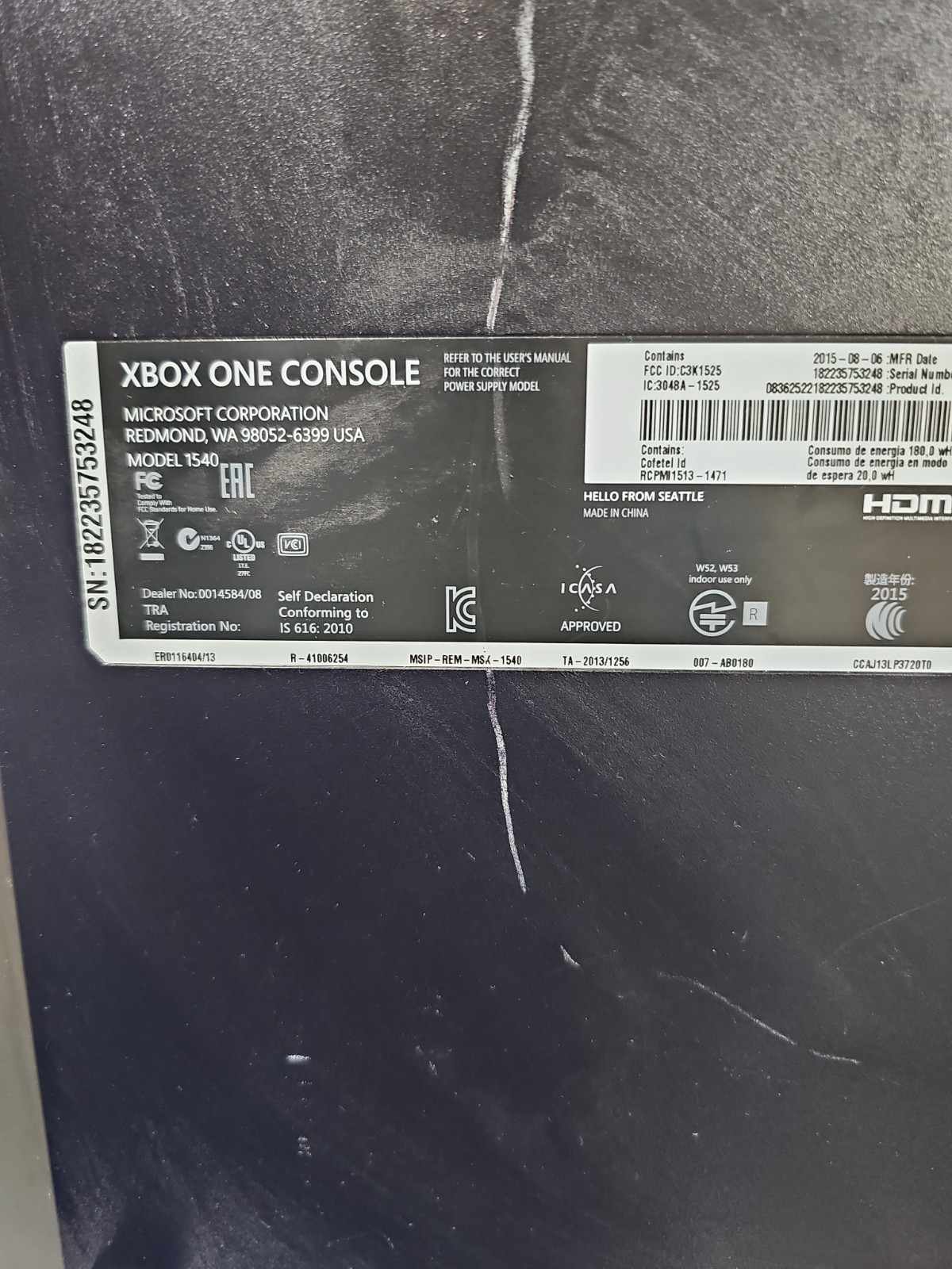 Microsoft Xbox One 1540 500GB Console – Black W/ Games Controller Tested