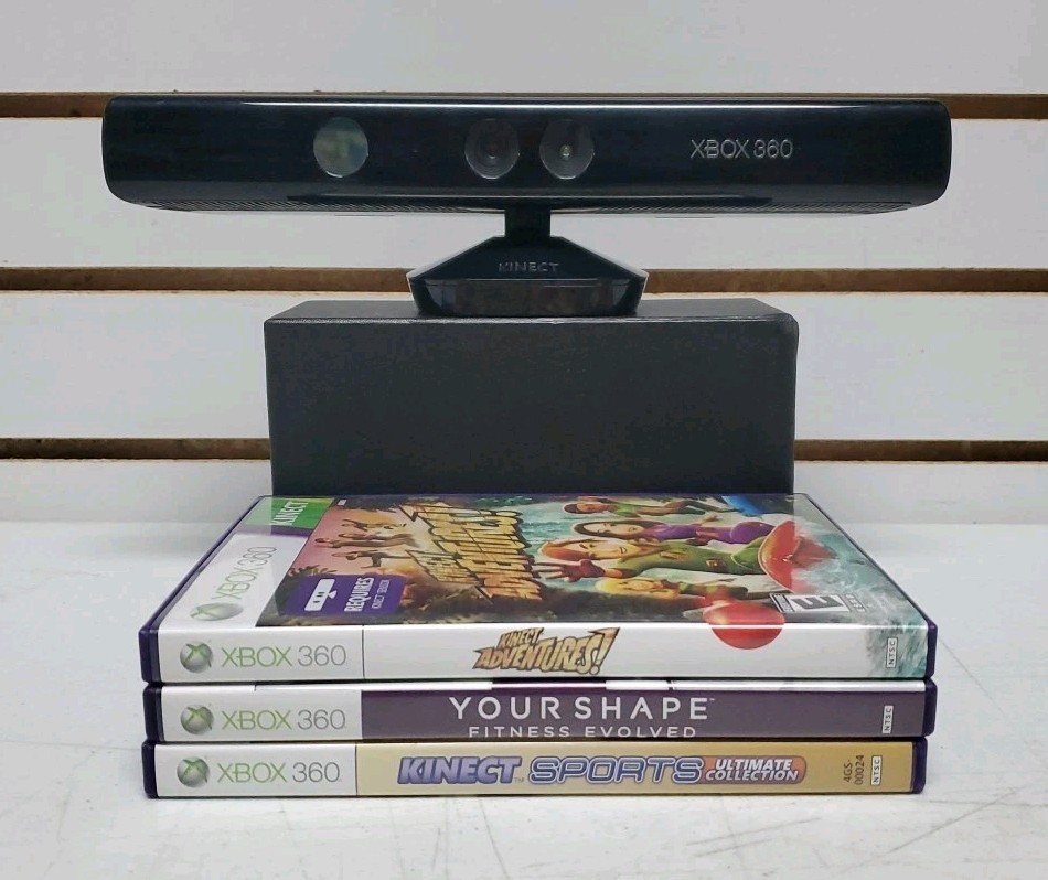 Xbox 360 Kinect Sensor Bar Bundle w/Games – Tested & Works – Lot #6 *READ*