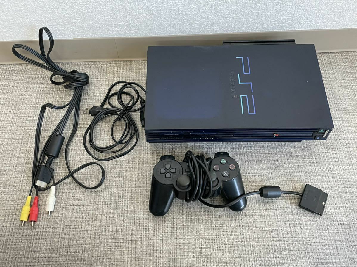 Playstation 2 Midnight Blue BB Pack PS2 SCPH-50000MB/NH Console with cable,contr