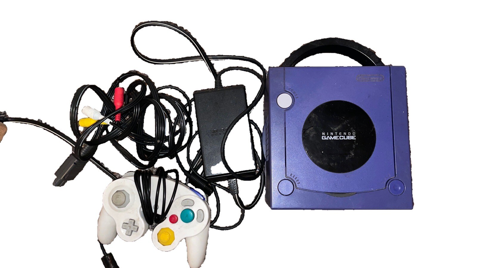 Nintendo GameCube Console DOL-001 Indigo Purple With Controller & Cords / Works