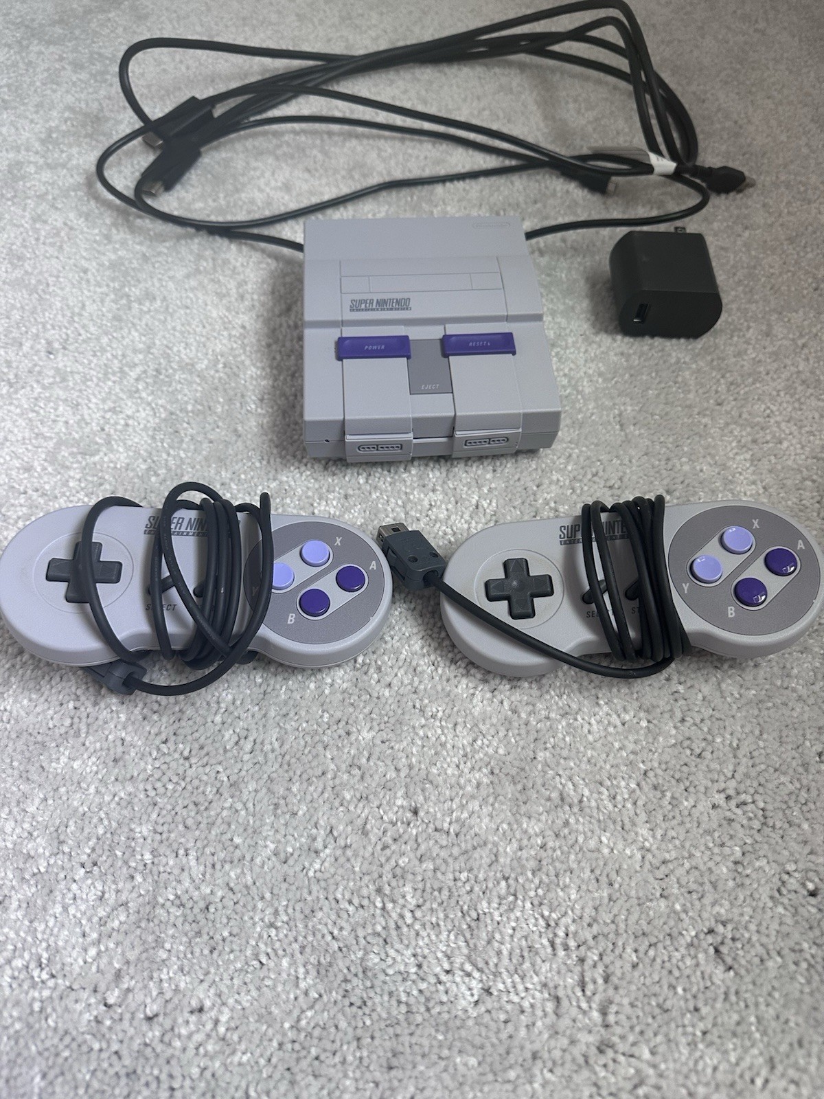 Super Nintendo Mini Classic Edition SNES Console 2 Controllers Tested Works
