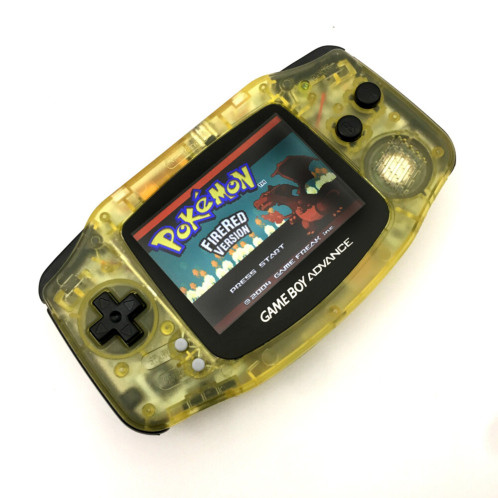 Clear Yellow 10 Levels Backlight V2 iPS LCD Screen Game Boy Advance GBA Console