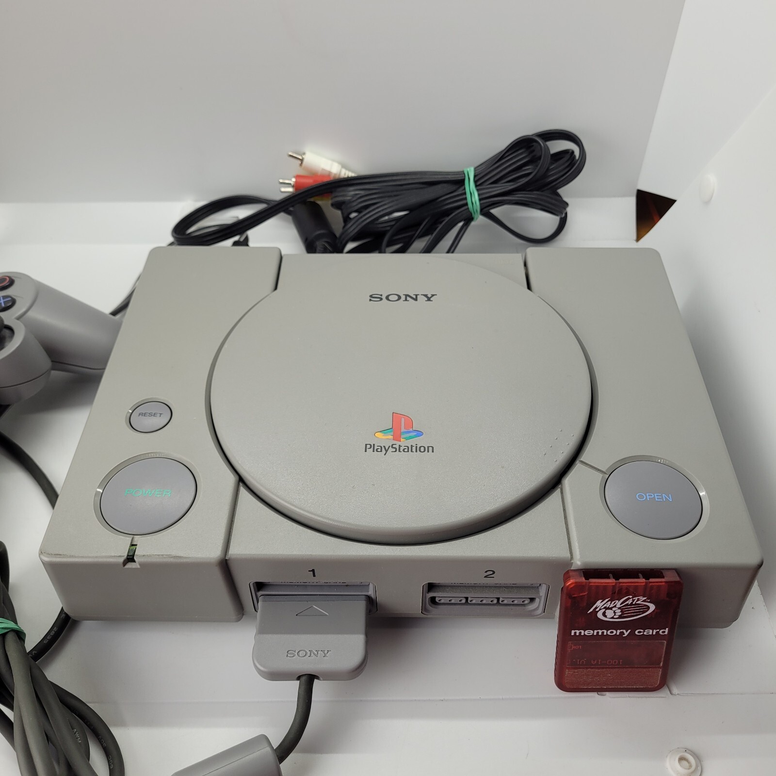 Sony PlayStation PS1 Dual Shock Console Model SCPH-9001 Controller Memory Card