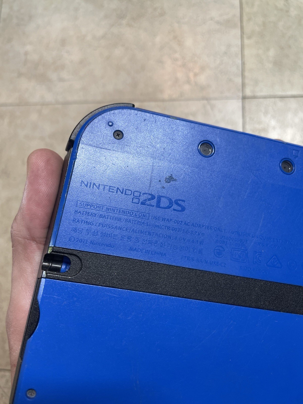 Nintendo 2DS Handheld Game Console WAP-002 Black/Blue w/SD & Mario Kart – Tested