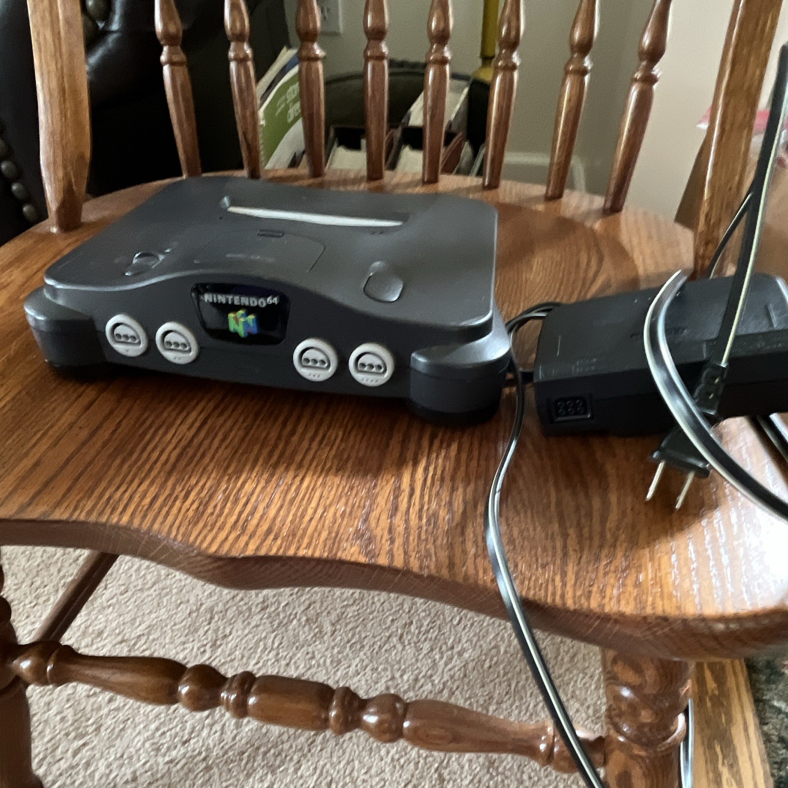 Nintendo 64 N64 Gray Console/Power Supplu Only. Tested and Working.