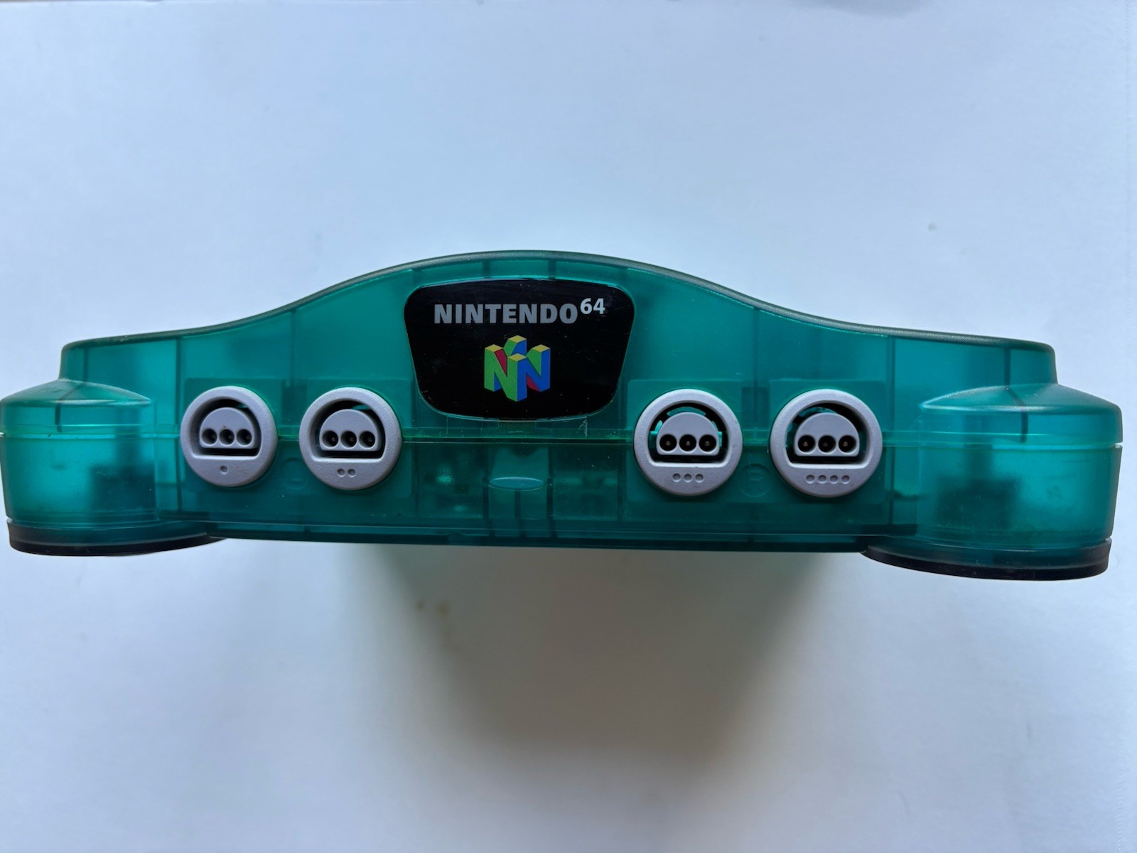 nintendo 64 console + controller, ice blue, oem with cables
