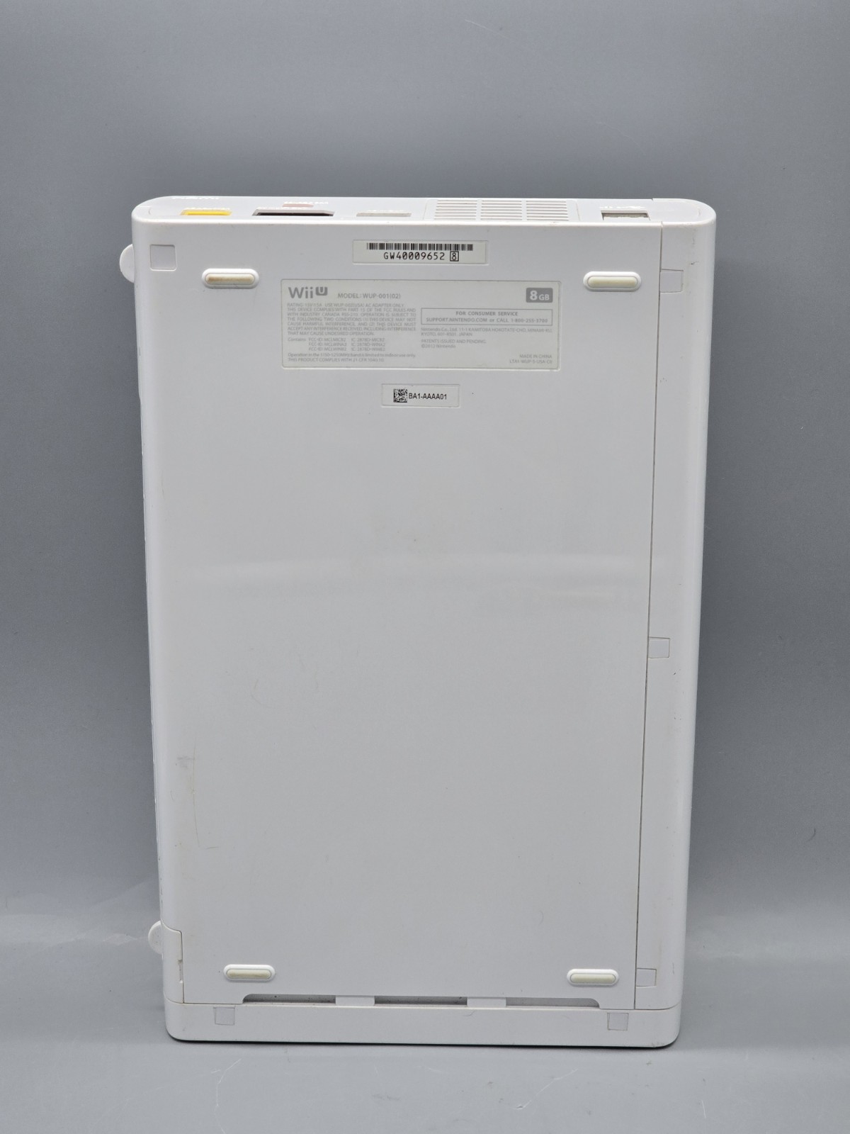 Nintendo Wii U Console Only White 8GB WUP-001 (02) For Parts