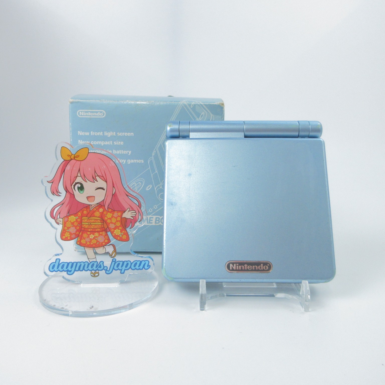 【Very Good】Nintendo GameBoy Advance SP Pearl Blue GBA Console #DEN0201/06