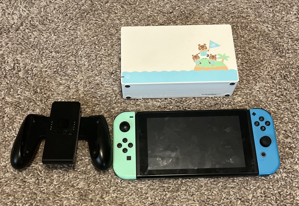 Nintendo Switch Animal Crossing Edition Console With Dock For Parts
