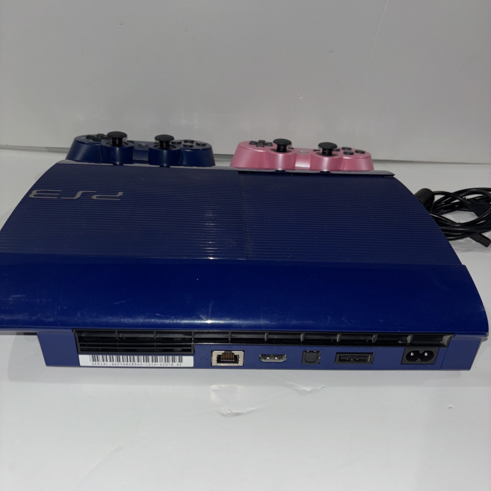 Sony PlayStation 3 Console PS3 Blue Console CECH-4201B Blue And Pearl Pink Cont.