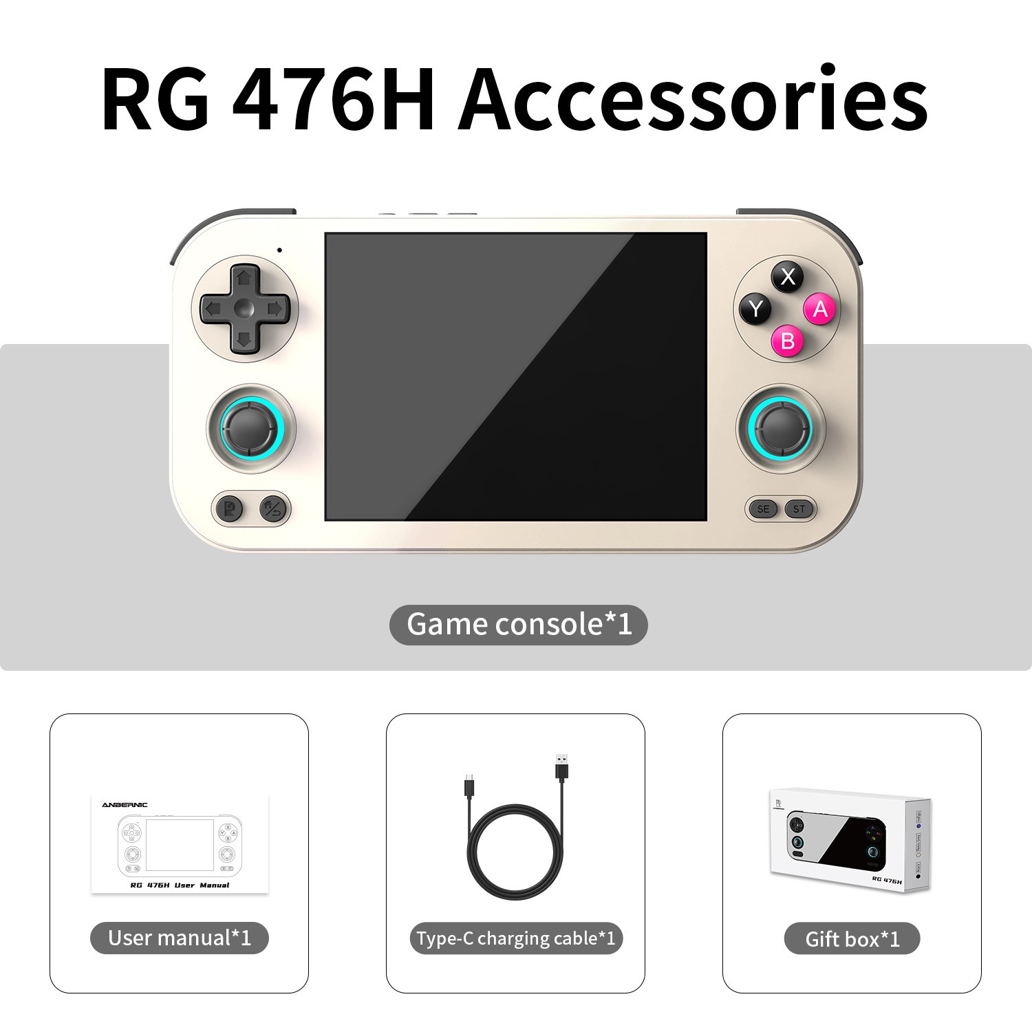 RG476H touch full screen PS1 PS2 Genshin Impact King Ambronic game console PSP