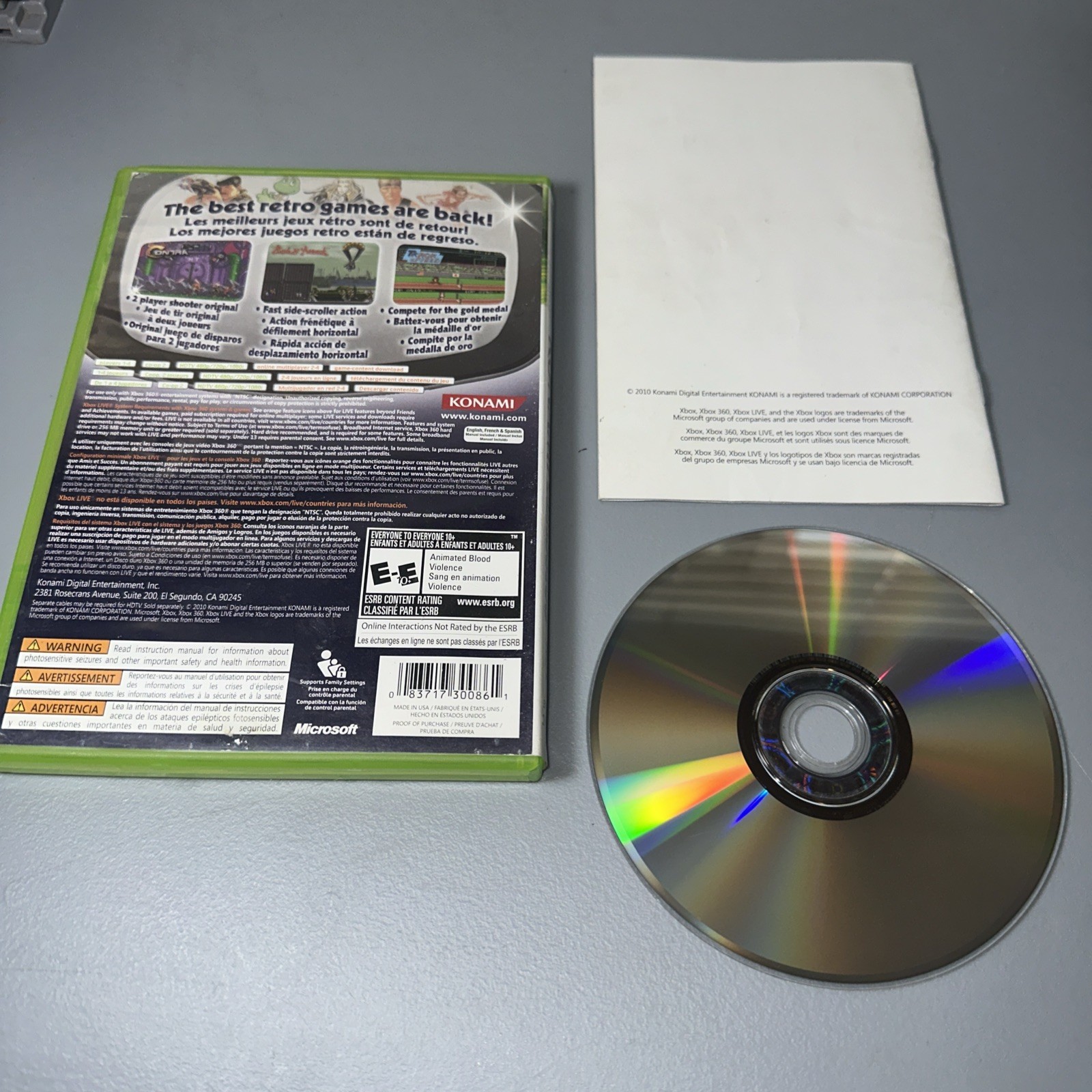 Konami Classics: Vol. 2 (Microsoft Xbox 360, 2009) Complete CIB w/ Manual