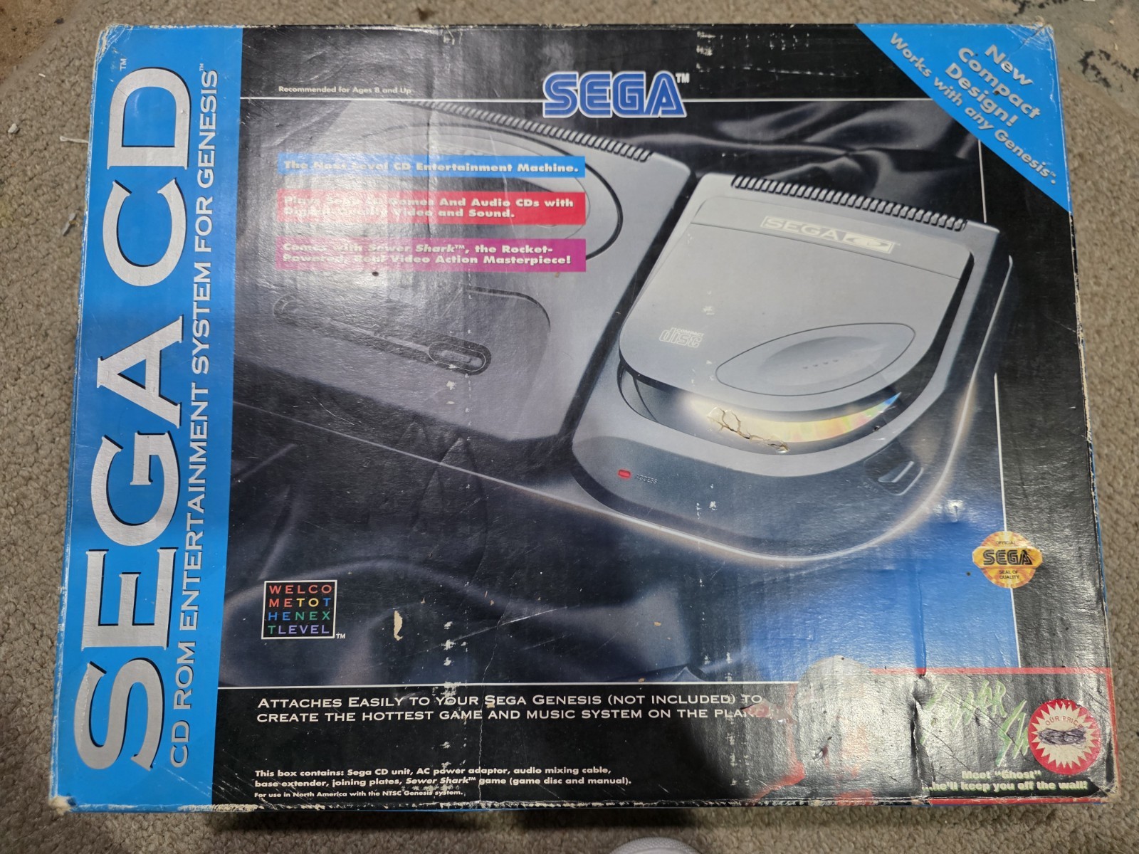 Sega CD Model 2 Console Genesis Bundle Consoles w Controller & Box *TESTED*