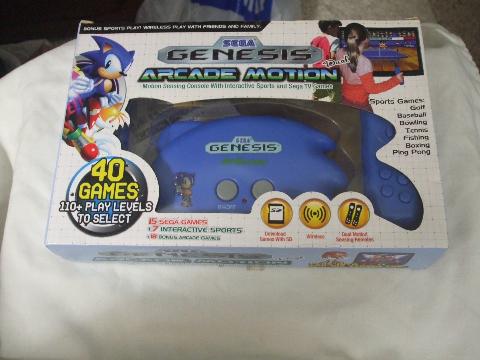 Sega Genesis Wireless Arcade Motion Sensing Console with Dual Remotes – New!!